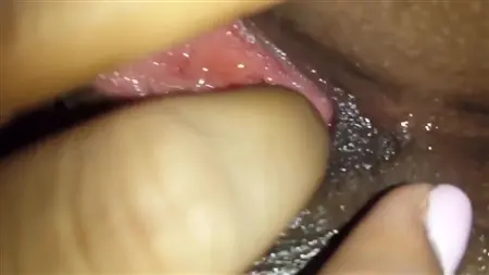 The girl showed a close -up wet vagina
