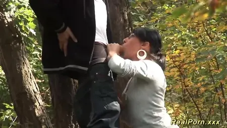 Wild anal sex of a sweet couple in a dense forest