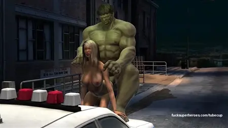 Hulk fucks a baby in a police car