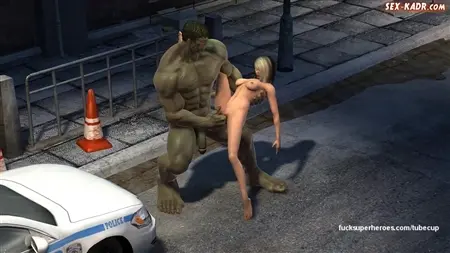 Hulk hotly fucks a slender blonde
